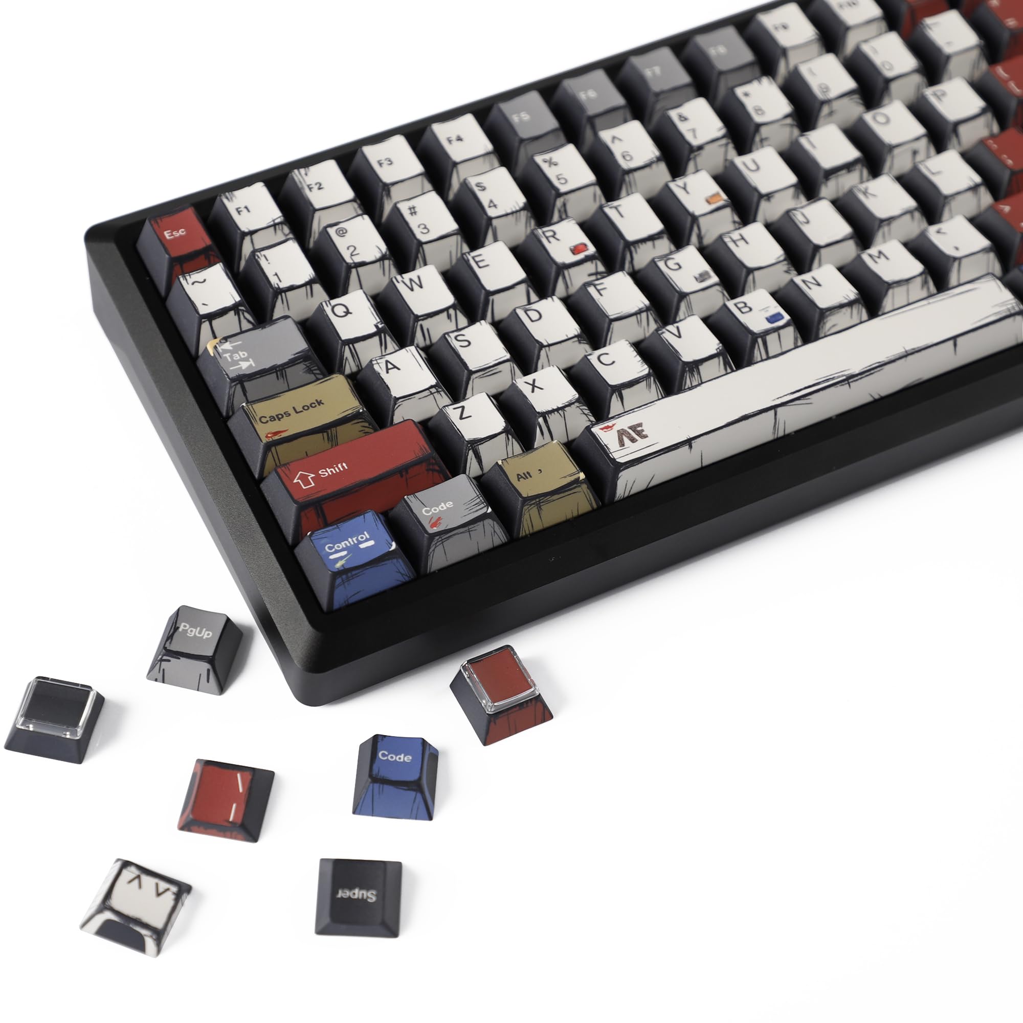 ♥DK♥ Amazon.com: YMDK Retro Manga Theme Keycaps Anime Comic Full